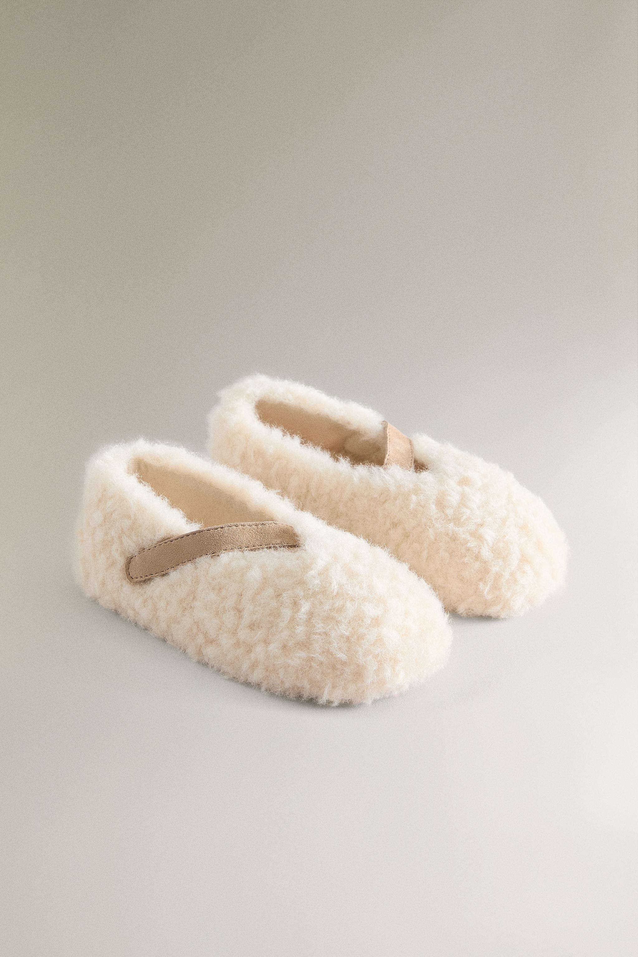 CHILDREN'S FAUX SHEARLING BALLET FLATS